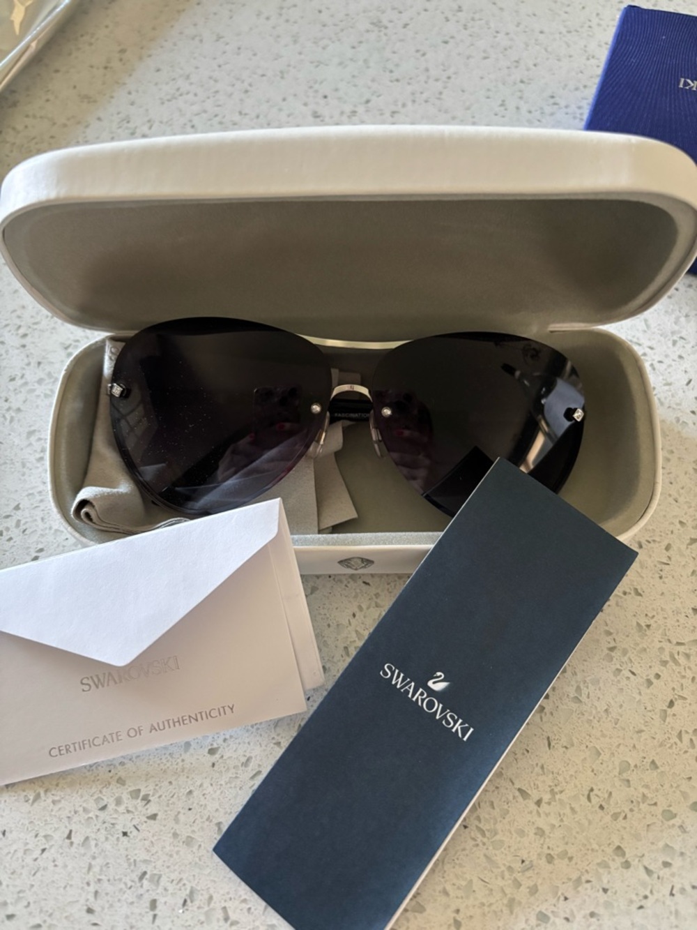 Swarovski Black Gradient Butterfly Sunglasses with Silver Accents